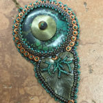 Beaded Cabochon Bezel with Leaf