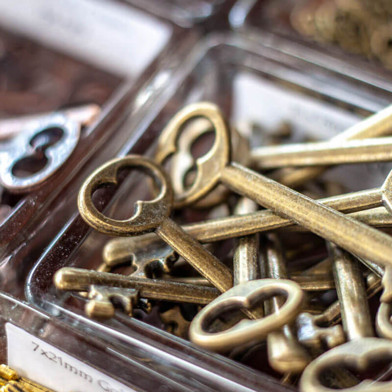 Metal Keys Close-up - Beading Supplies